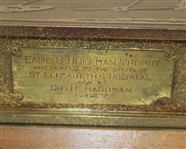 1927 Earl B. Huffamn Trophy Won by Dr. J.E. Hardman Smith Metal Bronze Cigar Box