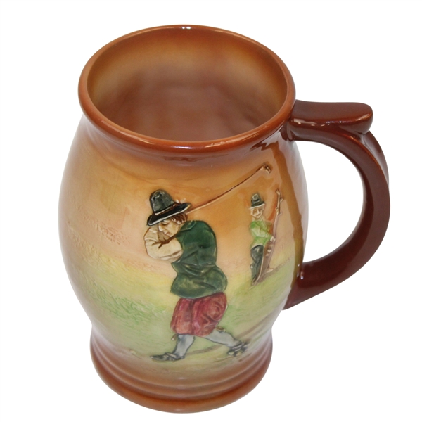 Royal Doulton Kingsware Airbrushed Tankard- Golfer and Caddy