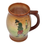 Royal Doulton Kingsware Airbrushed Tankard- Golfer and Caddy