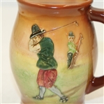 Royal Doulton Kingsware Airbrushed Tankard- Golfer and Caddy