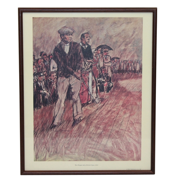 1953 "Ben Hogan Takes British Open" Bill Brauer Artwork- Framed