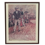 1953 "Ben Hogan Takes British Open" Bill Brauer Artwork- Framed