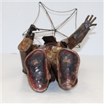 Copper Plated Golfer Statue- Holding Umbrella