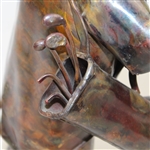 Copper Plated Golfer Statue- Holding Umbrella
