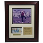 Jack Nicklaus Display- Waving Goodbye From Swilcan Bridge, 5 Pound RBS Note- Framed