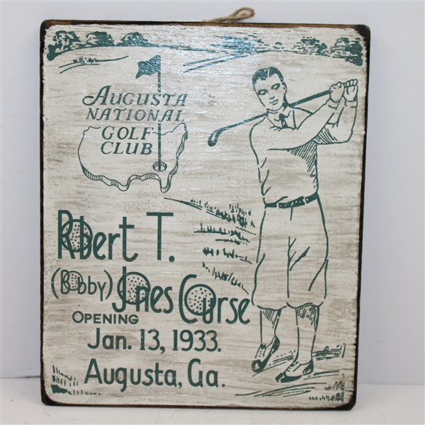 Bobby Jones Wooden Plaque- 1933 ANGC Opening Day