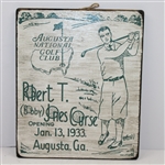 Bobby Jones Wooden Plaque- 1933 ANGC Opening Day