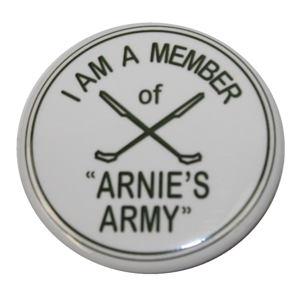 I Am A Member of "Arnies Army" Commemorative Pin with Crossed Clubs