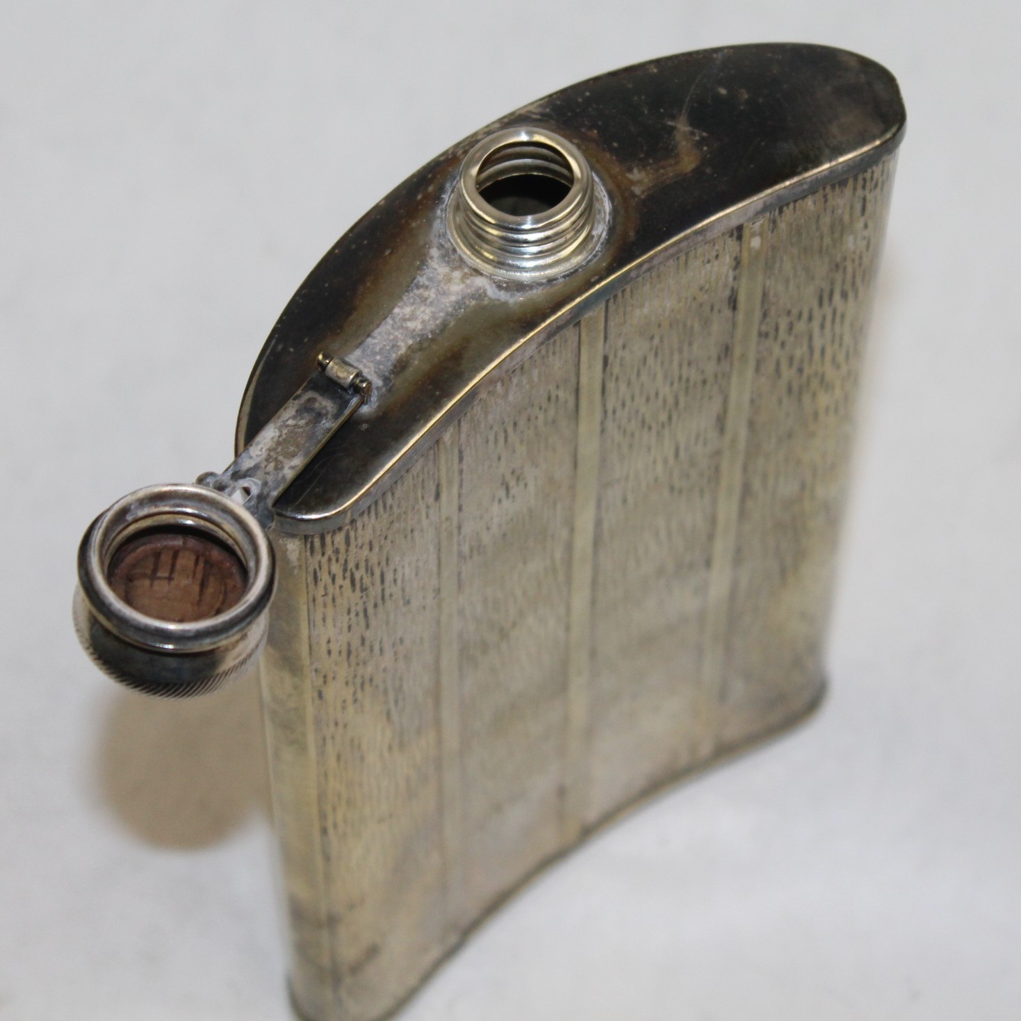 Lot Detail - Circa 1920's Evans Nickel Silver with Enamel Golfer Flask