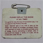 1986 Masters Series Badge- Jack Nicklaus Win