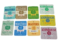 Masters Series Badges- 1980, 1982-1989- Including 1986 Nicklaus Win
