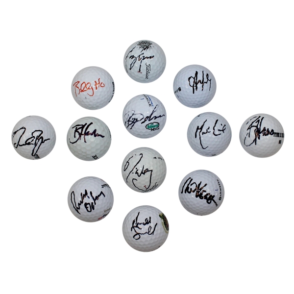 Lot of (12) Current PGA/Rising Star Signed Golf Balls JSA ALOA