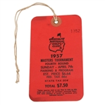 1957 Masters Tournament Sunday Ticket #1352 - Doug Ford Winner