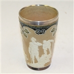 Doulton Lambeth Golf Beaker with Silver Rim - C. 1900 - R. Wayne Perkins Collection