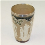 Doulton Lambeth Golf Beaker with Silver Rim - C. 1900 - R. Wayne Perkins Collection
