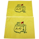 Two 2013 Masters Flags Signed by Gary Player in the Center JSA ALOA