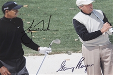 Tiger Woods & Gary Player Signed Color Photo JSA ALOA