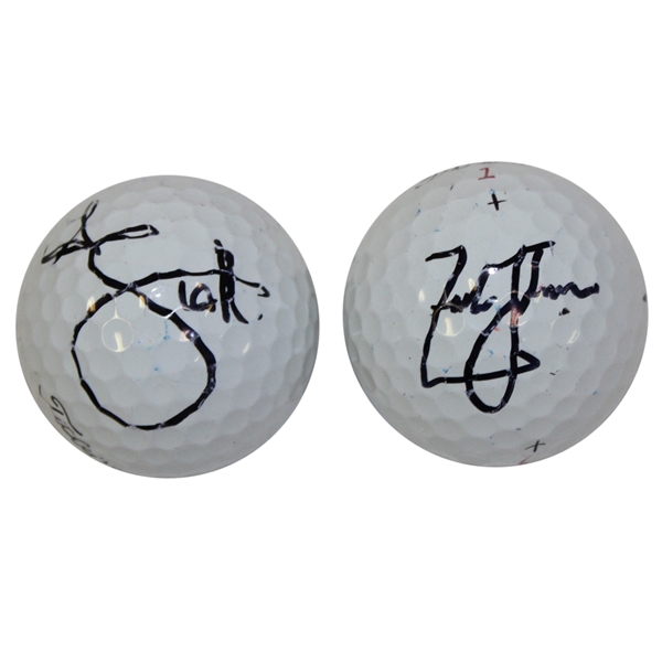 Adam Scott & Zach Johnson Signed Personal Used Golf Balls JSA ALOA