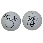 Adam Scott & Zach Johnson Signed Personal Used Golf Balls JSA ALOA