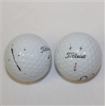 Adam Scott & Zach Johnson Signed Personal Used Golf Balls JSA ALOA