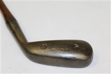 Vintage Spalding Cran Wood Face Brassie Cleek Circa 1897 - H.W.B. Initials - Roth Collection