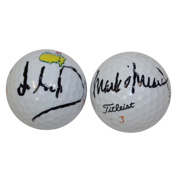 Mark OMeara & Ian Woosnam Signed Masters Logo Golf Balls JSA ALOA