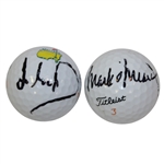 Mark OMeara & Ian Woosnam Signed Masters Logo Golf Balls JSA ALOA