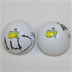 Mark O'Meara & Ian Woosnam Signed Masters Logo Golf Balls JSA ALOA
