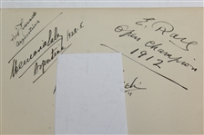 Ted Ray Signed Album Page with 'Open Champion 1912' Notation JSA ALOA