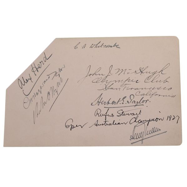 Alex Herd Signed Album Page JSA ALOA
