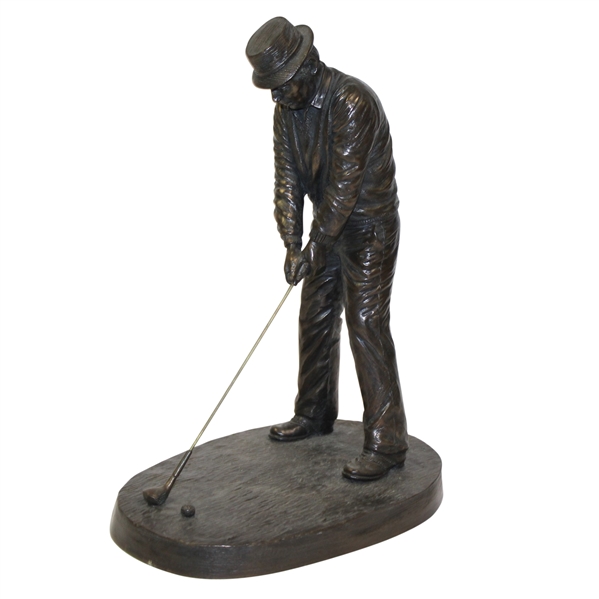 Large Bronze Ltd Golfer Statue by Jeanne Rynhart - Made in Ireland Circa 1980s