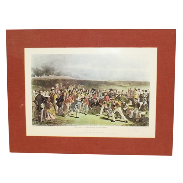 The Golfers - A Grand Match St. Andrews Matted Ltd Ed Print Signed by Laurie Auchterlonie JSA ALOA