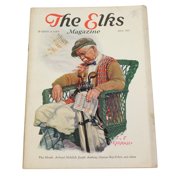 1925 The Elks Magazine with Old Man Golfer Cover - July - Roth Collection