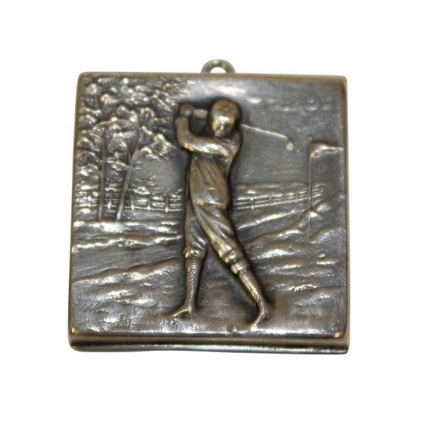 Vintage Sterling Silver Golf Themed Postage Stamp Holder - Roth Collection