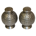 Vintage Set of Metal Mesh Pattern Golf Ball Salt & Pepper Shakers - Roth Collection