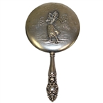 Vintage Sterling Silver Lady Golfer Themed Handheld Mirror - Roth Collection