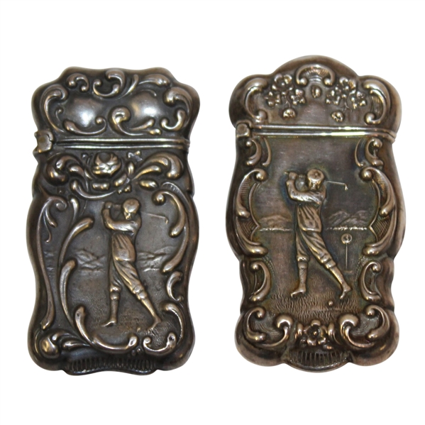 Lot of Two Sterling Silver Match Holders - One Dated & with Initials J.H.G. - Roth Collection