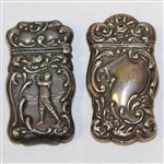 Lot of Two Sterling Silver Match Holders - One Dated & with Initials 'J.H.G.' - Roth Collection