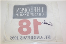 Arnold Palmer Signed 1995 British Open at St Andrews White Flag JSA ALOA