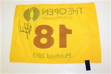 Phil Mickelson Signed 2013 Open Championship at Muirfield Flag JSA ALOA
