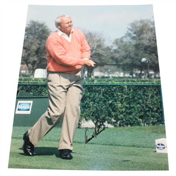 Arnold Palmler Signed 16x20 Pink Sweater Photo JSA ALOA