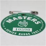 1962 Masters Tournament Badge #10590 - Palmer Win