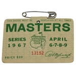 1967 Masters Tournament Badge #13152 - Gay Brewer Winner