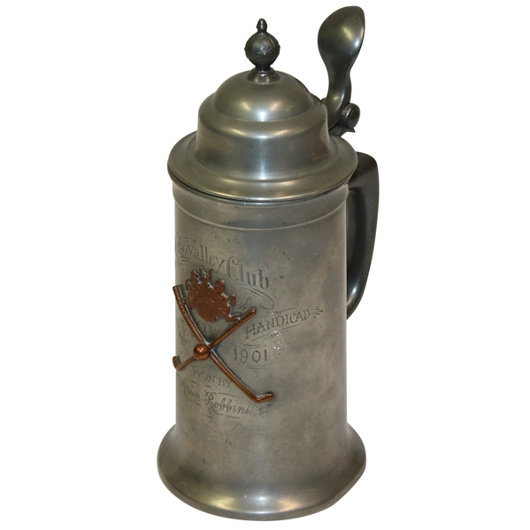 1901 Kebo Valley Club Weekly Handicap Pewter Stein - Won by Arden Robbins - July - Roth Collection