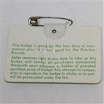 Gary Player Signed 1978 Masters Badge #15096 JSA ALOA