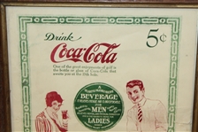 Vintage Coca-Cola Golf Themed 19th Hole Advertising Piece - Framed