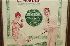Vintage Coca-Cola Golf Themed 19th Hole Advertising Piece - Framed