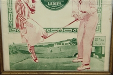 Vintage Coca-Cola Golf Themed 19th Hole Advertising Piece - Framed