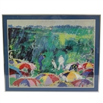 Arnie In The Rain: Arnold Palmer Augusta National 1973 Print by LeRoy Neiman - Framed