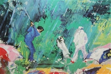 'Arnie In The Rain: Arnold Palmer' Augusta National 1973 Print by LeRoy Neiman - Framed